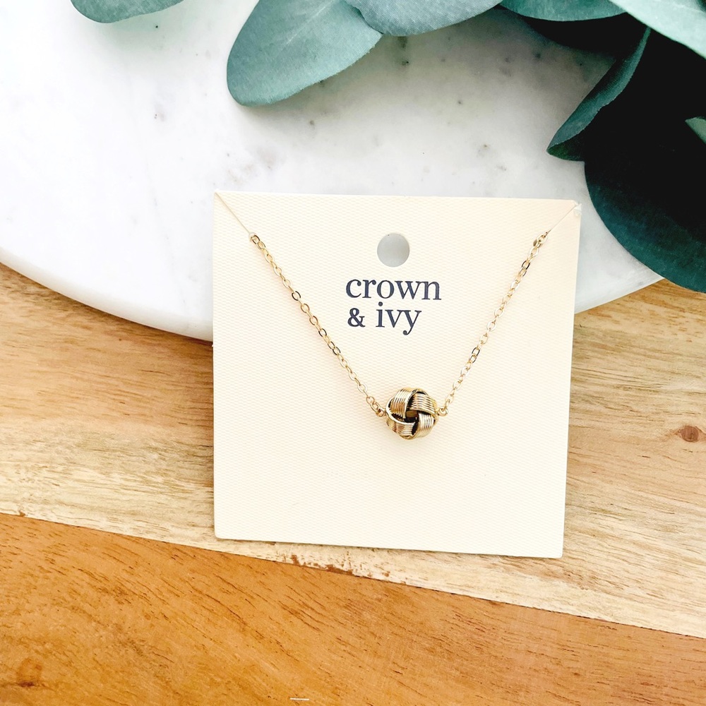 Crown & Ivy Knot Necklace